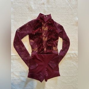 Weissman Maroon Unitard
